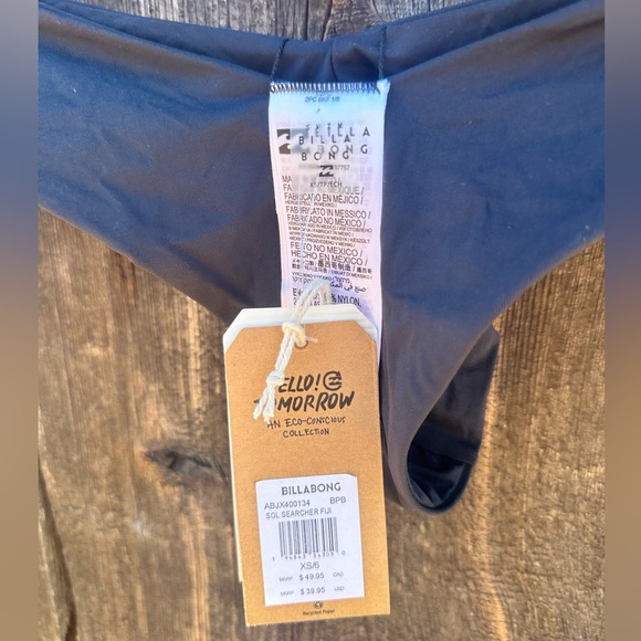 NWT Billabong Fiji Sol Searcher Hike Bikini Bottoms Pebble Black Cheeky Skimpy - Picture 13 of 14